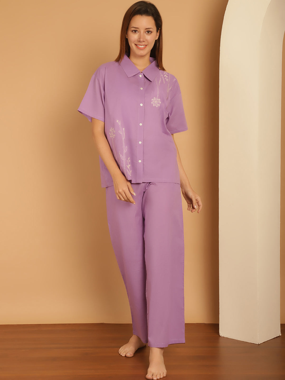 Woven Co-ord Pyjama Sets_MJKSS24165A