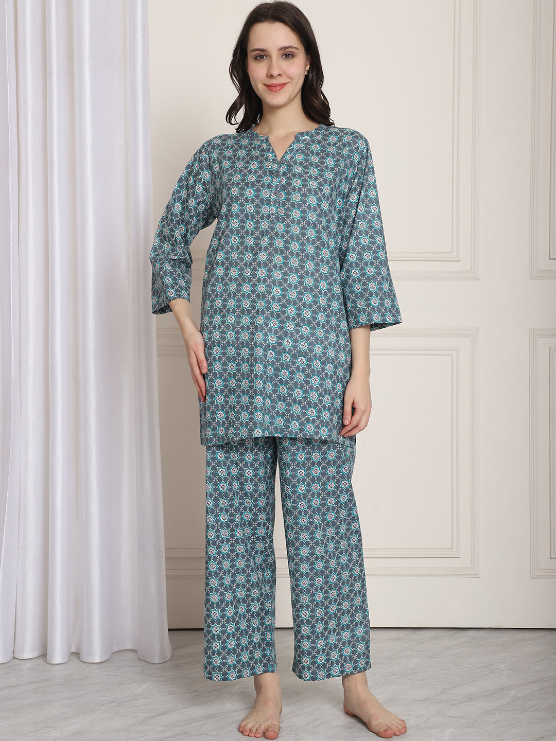 Woven Co-Ord Pyjama Sets_MJKSS24205A