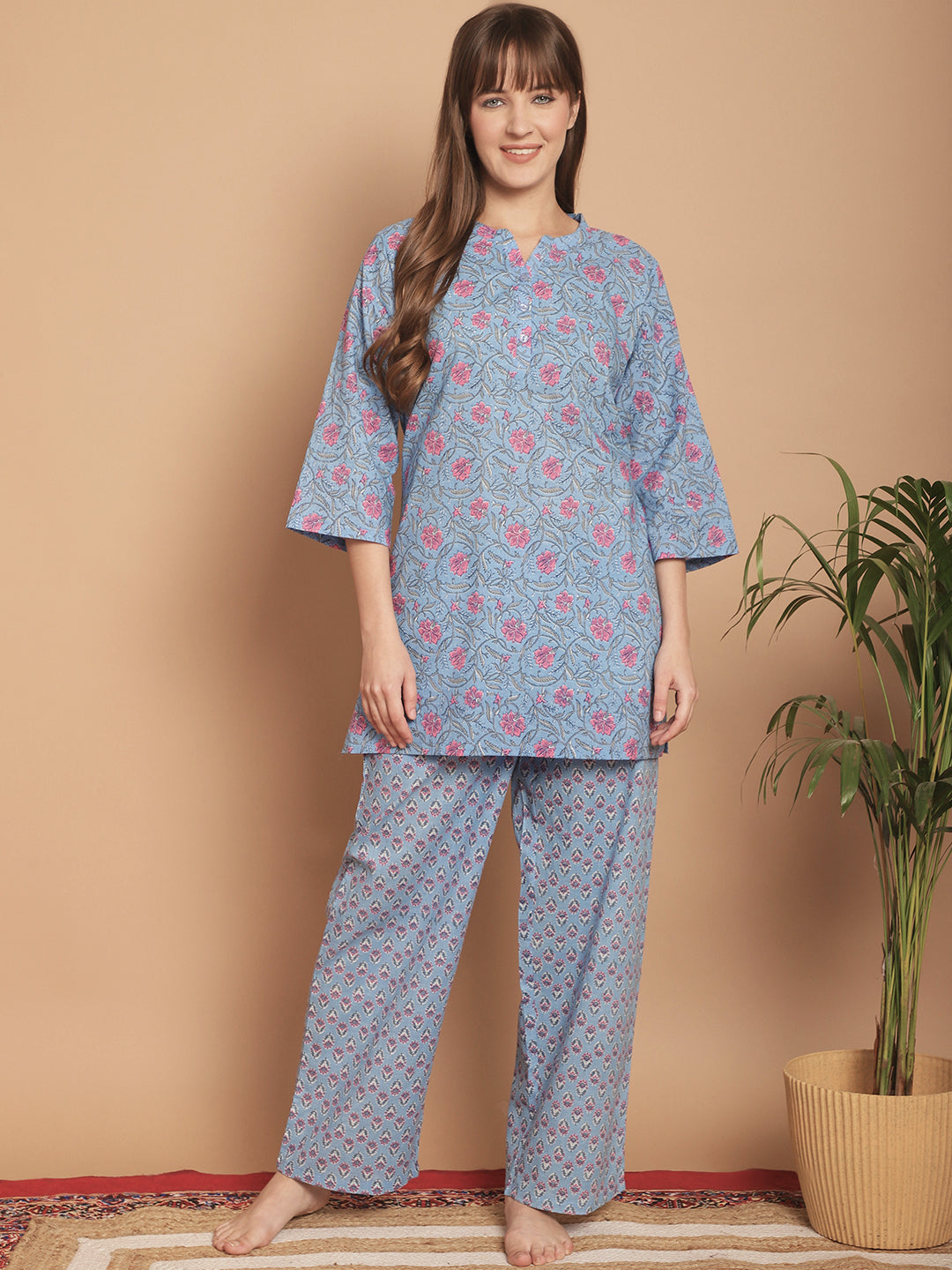 Woven Co-Ord Pyjama Sets_MJKSS24203A