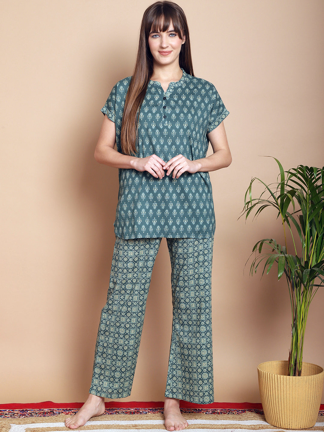 Woven Co-ord Pyjama Sets_MJKSS24136A