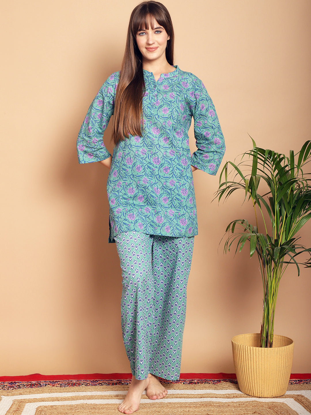 Woven Co-Ord Pyjama Sets_MJKSS24203C