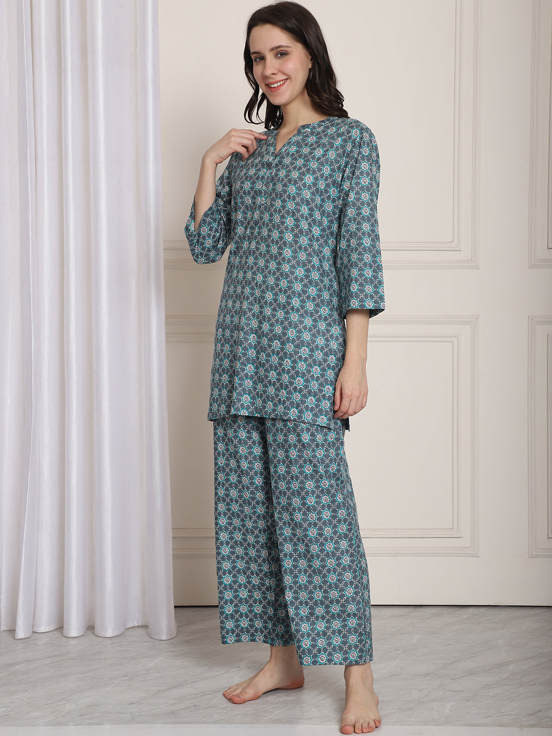 Woven Co-Ord Pyjama Sets_MJKSS24205A