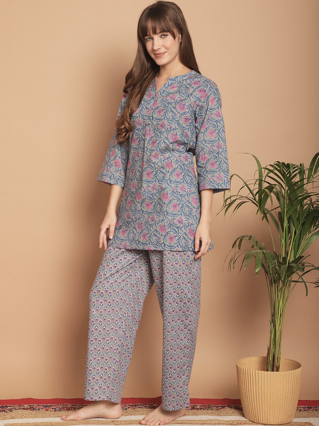 Woven Co-Ord Pyjama Sets_MJKSS24203B