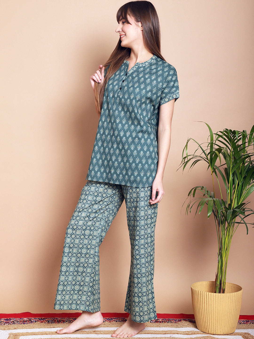 Woven Co-ord Pyjama Sets_MJKSS24136A