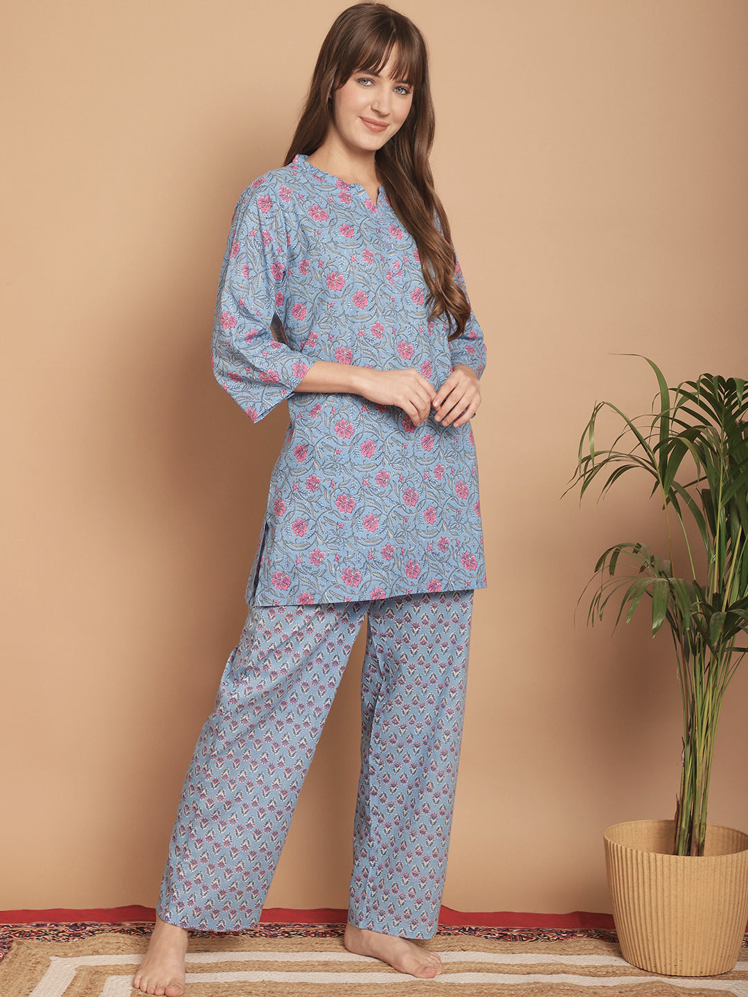 Woven Co-Ord Pyjama Sets_MJKSS24203A