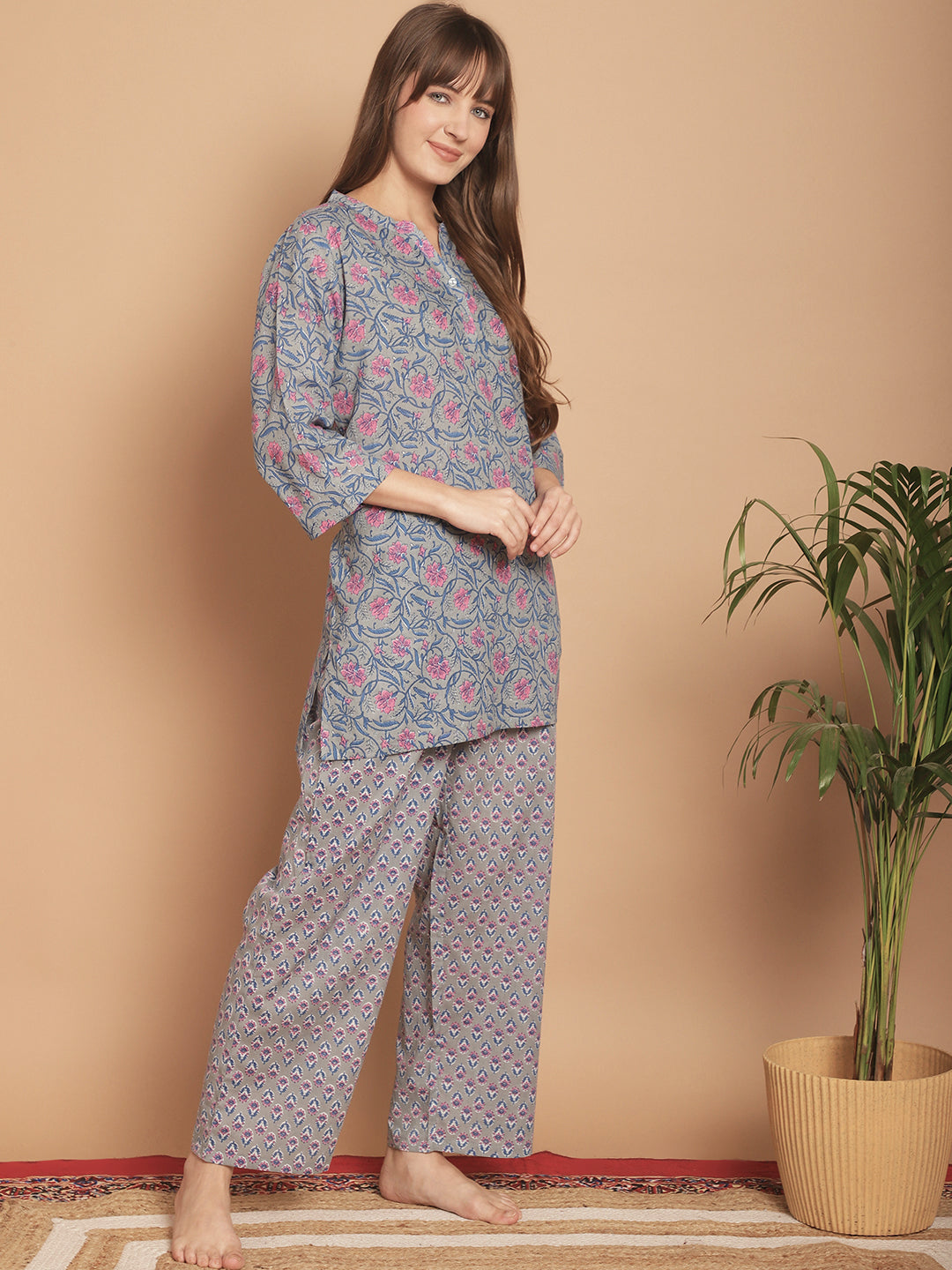 Woven Co-Ord Pyjama Sets_MJKSS24203B