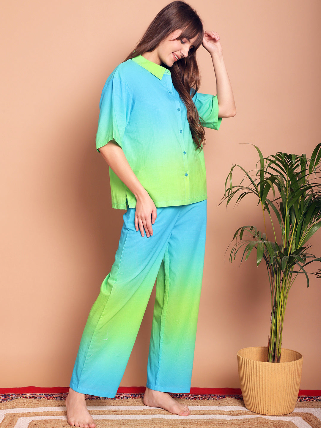 Woven Co-ord Pyjama Sets_MJKSS24168A