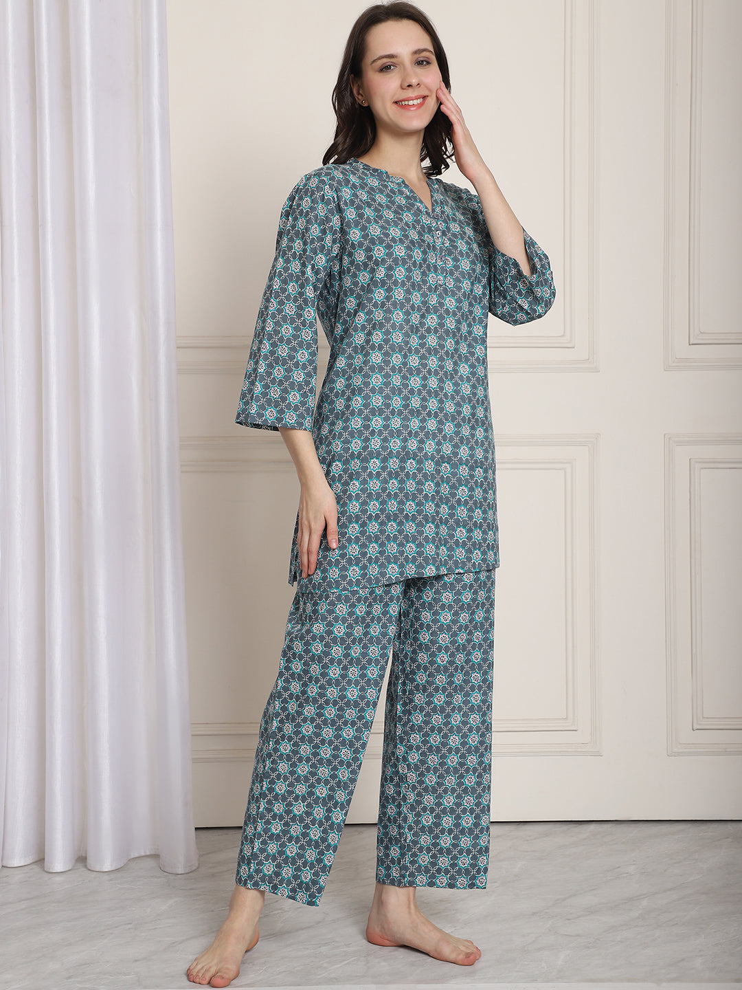 Woven Co-Ord Pyjama Sets_MJKSS24205A