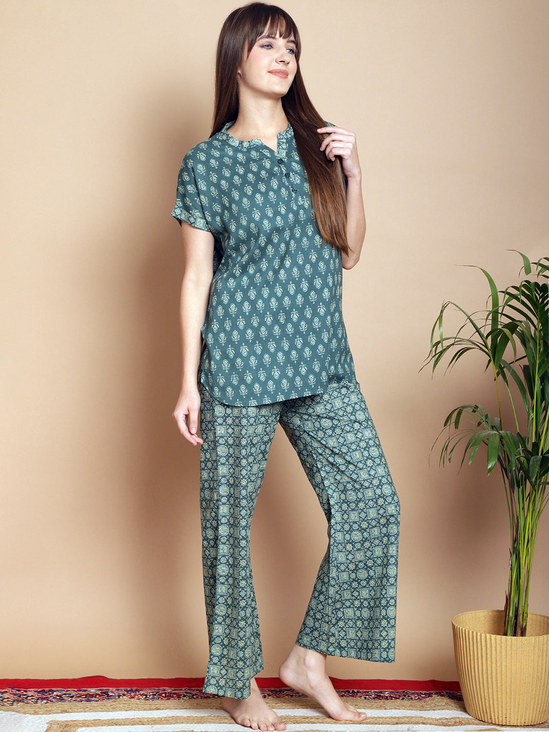 Woven Co-ord Pyjama Sets_MJKSS24136A