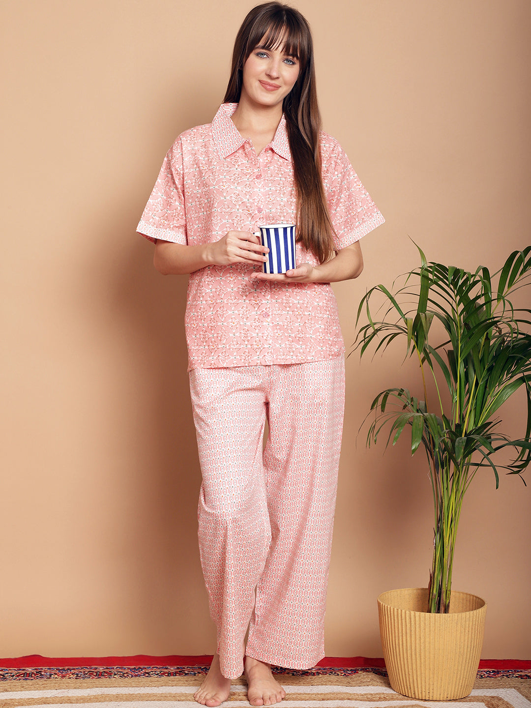 Woven Co-ord Pyjama Sets_MJKSS24164A