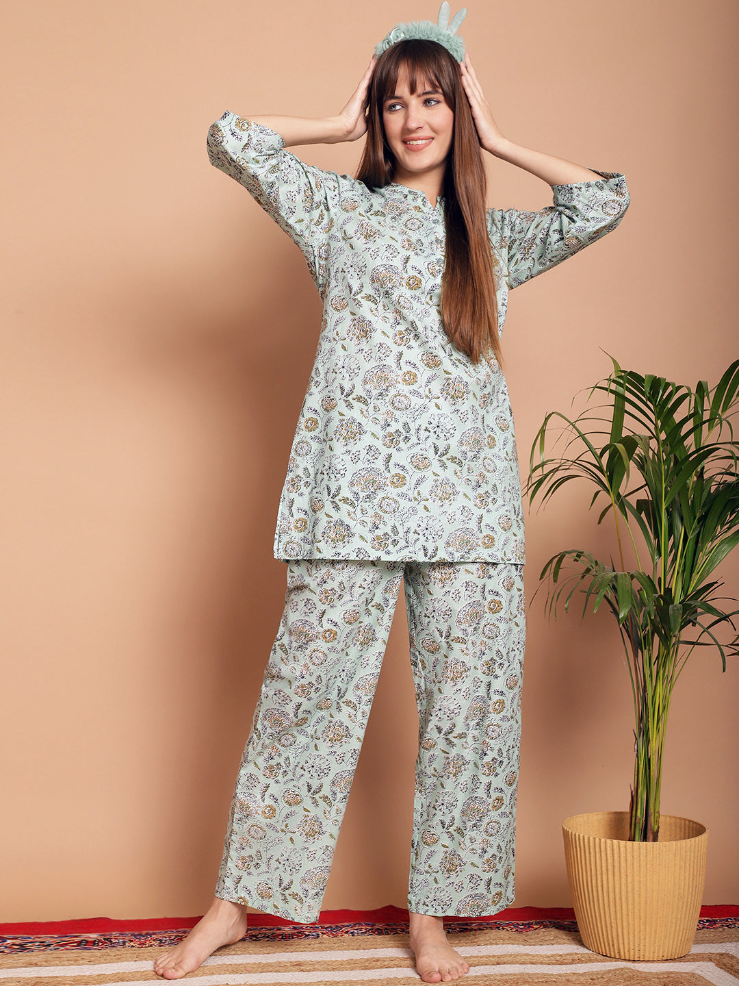 Woven Co-Ord Pyjama Sets_MJKSS24201C