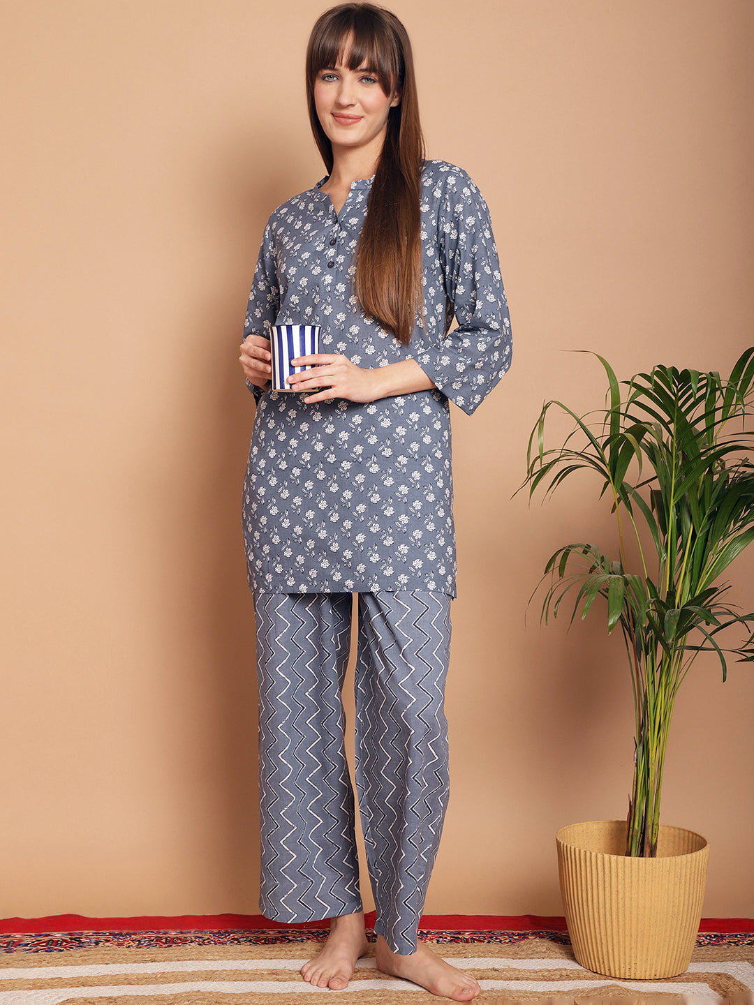 Woven Co-Ord Pyjama Sets_MJKSS24202A