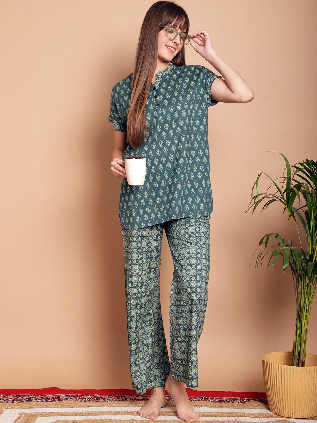 Woven Co-ord Pyjama Sets_MJKSS24136A