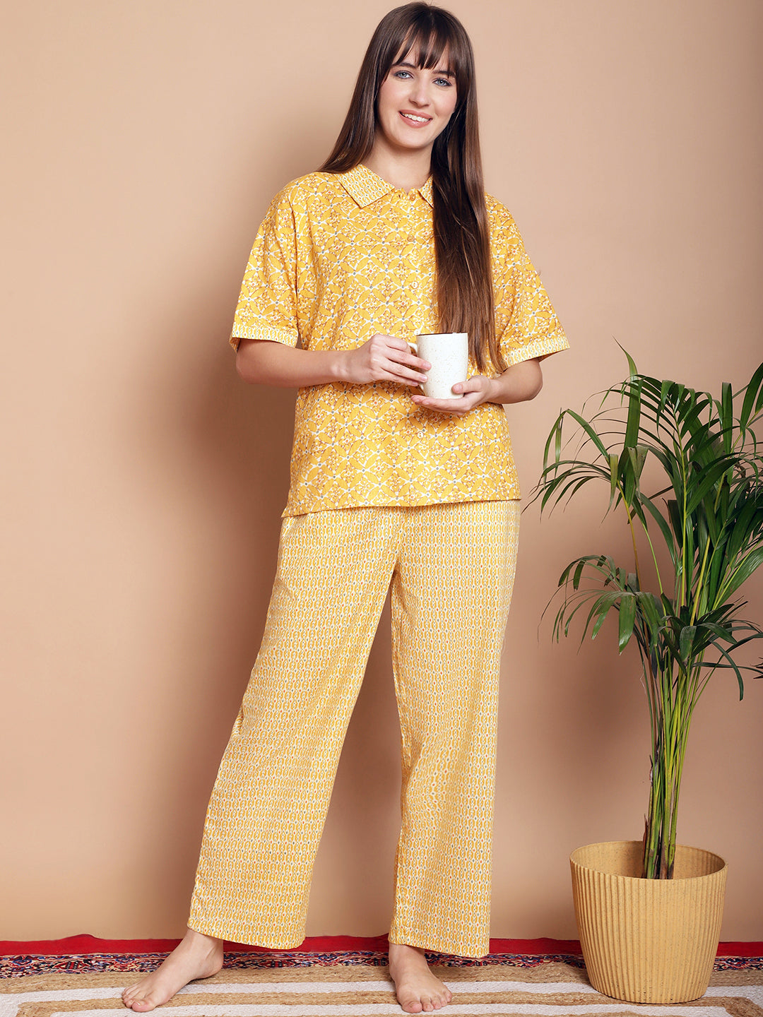 Woven Co-ord Pyjama Sets_MJKSS24164B